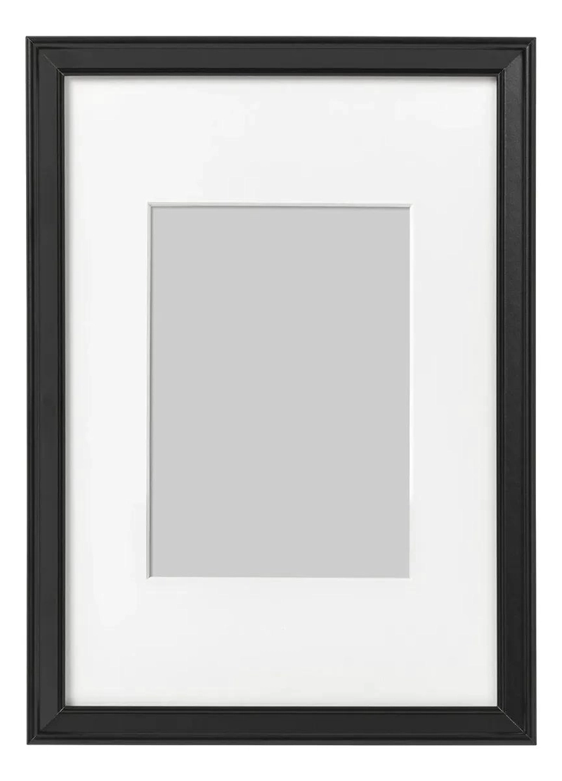 MARCO DE FOTO NEGRO 21X30 CM CON PASPARTU IDEAL PARA DECORAR - 1