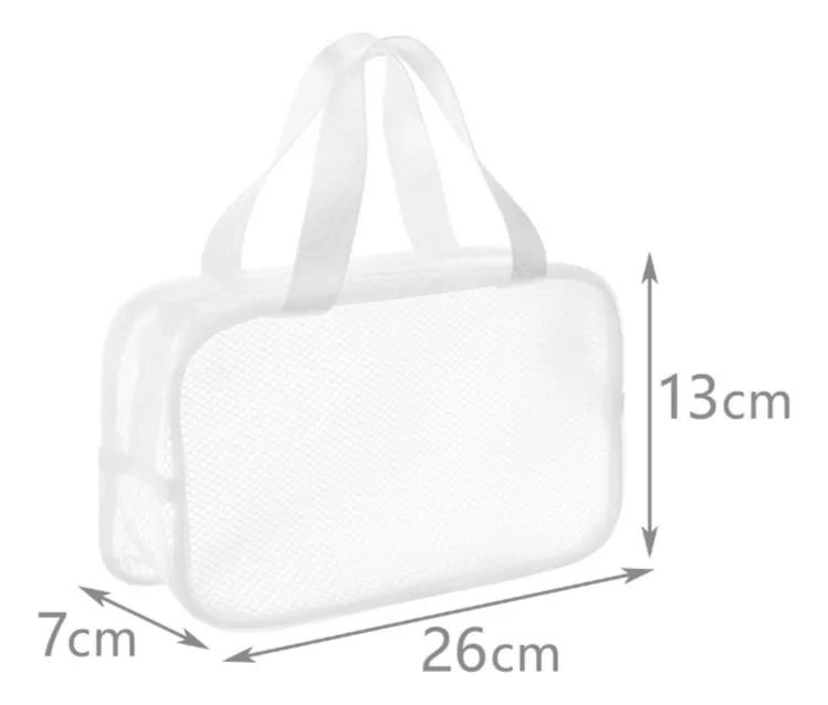 SET DE 2 BOLSOS COSMETIQUEROS IMPERMEABLES CON MALLA - 7