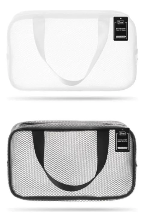 SET DE 2 BOLSOS COSMETIQUEROS IMPERMEABLES CON MALLA - 8