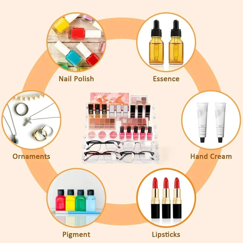 ORGANIZADOR TRANSPARENTE PARA ESMALTES Y COSME TICOS CON 48 COMPARTIMENTOS - 1