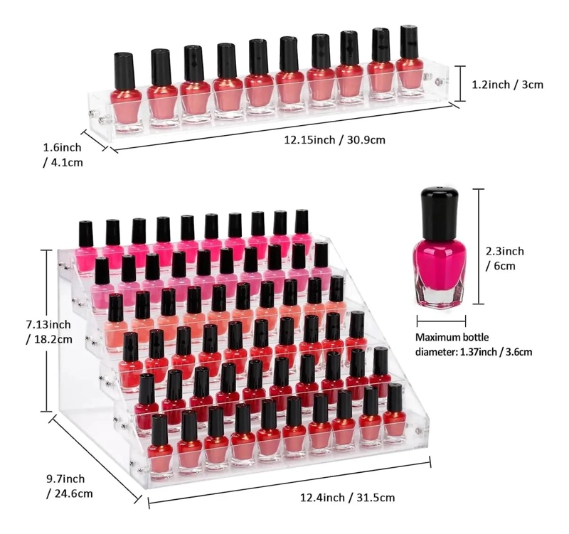 ORGANIZADOR TRANSPARENTE PARA ESMALTES Y COSME TICOS CON 48 COMPARTIMENTOS - 4