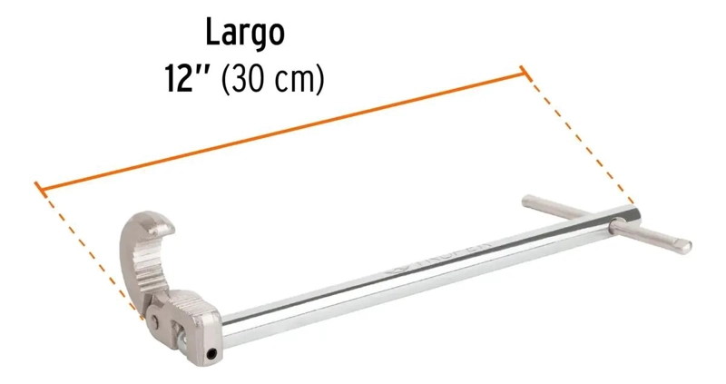LLAVE PLOMERO DE ACERO CROMADO 30,48 CM - 3