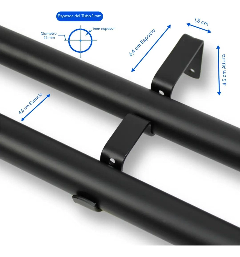 BARRA METALICA EXTENSIBLE PARA CORTINAS AJUSTABLE DE 160 A 300 CM - 5