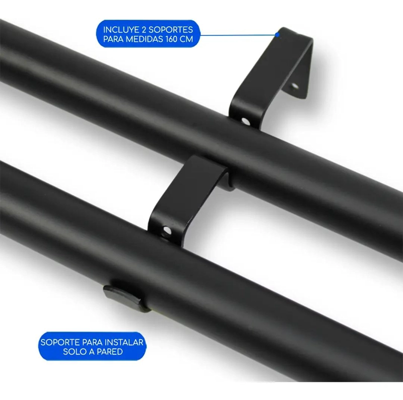 BARRA METALICA EXTENSIBLE PARA CORTINAS AJUSTABLE DE 160 A 300 CM - 6