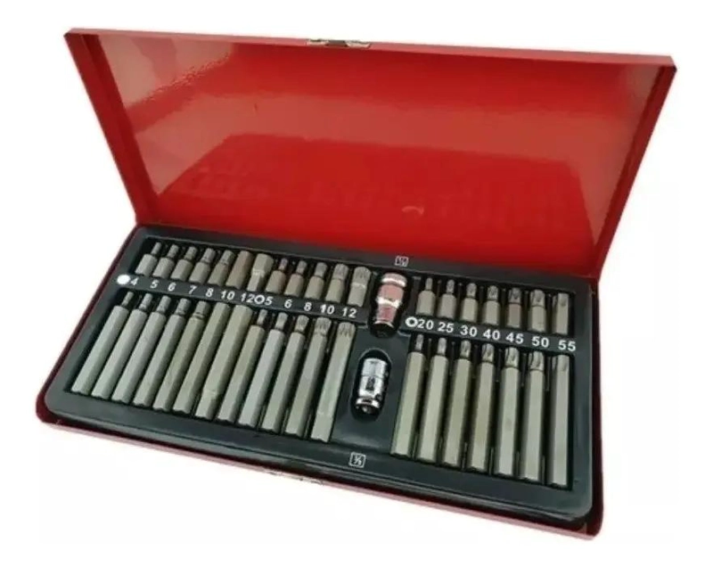 SET KIT JUEGO PUNTAS CORTO LARGO TORX ALLEN 40 PIEZAS - 6