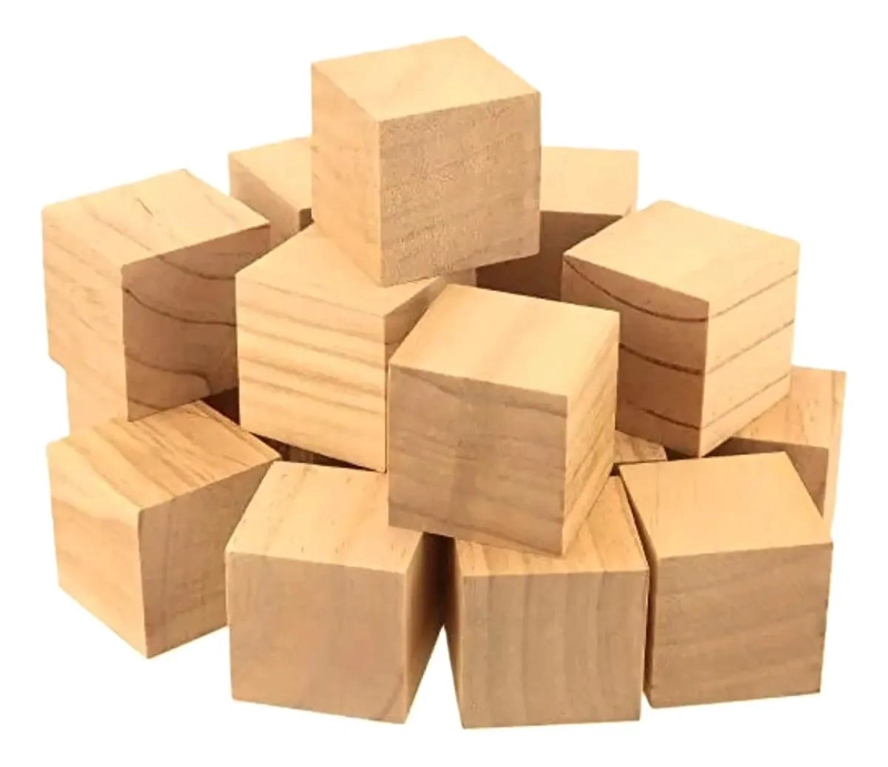 PACK DE 50 CUBOS DE MADERA PARA MANUALIDADES Y JUEGOS - 1