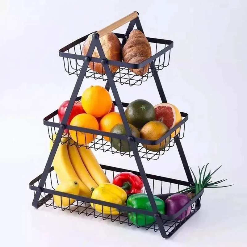 ORGANIZADOR DE FRUTAS Y VERDURAS PORTATIL DE 3 NIVELES - 2