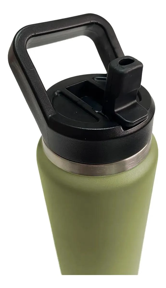 BOTELLA DE ACERO INOXIDABLE 750ML CON DOBLE AISLAMIENTO VERDE OLIVA - 2