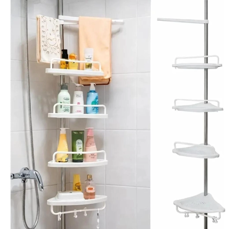 ORGANIZADOR ESQUINERO DUCHA BAÑO AJUSTABLE CON 4 ESTANTES - 4
