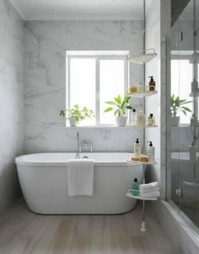 ORGANIZADOR ESQUINERO DUCHA BAÑO AJUSTABLE CON 4 ESTANTES - 8