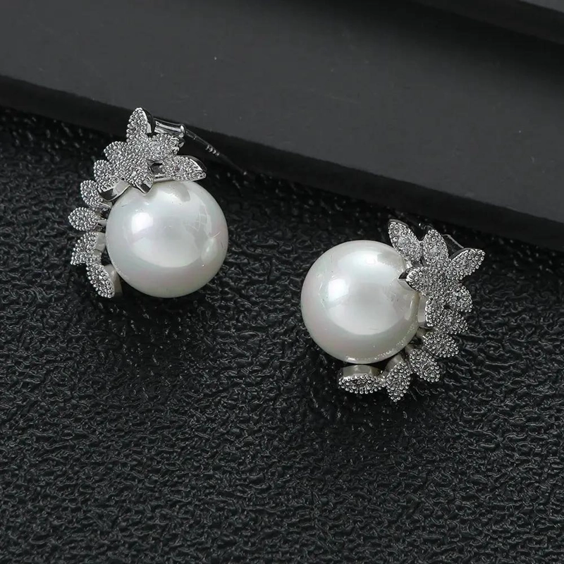 AROS ELEGANTES DE PLATA 925 CON PERLAS Y ZIRCONIA CUBICA - 6
