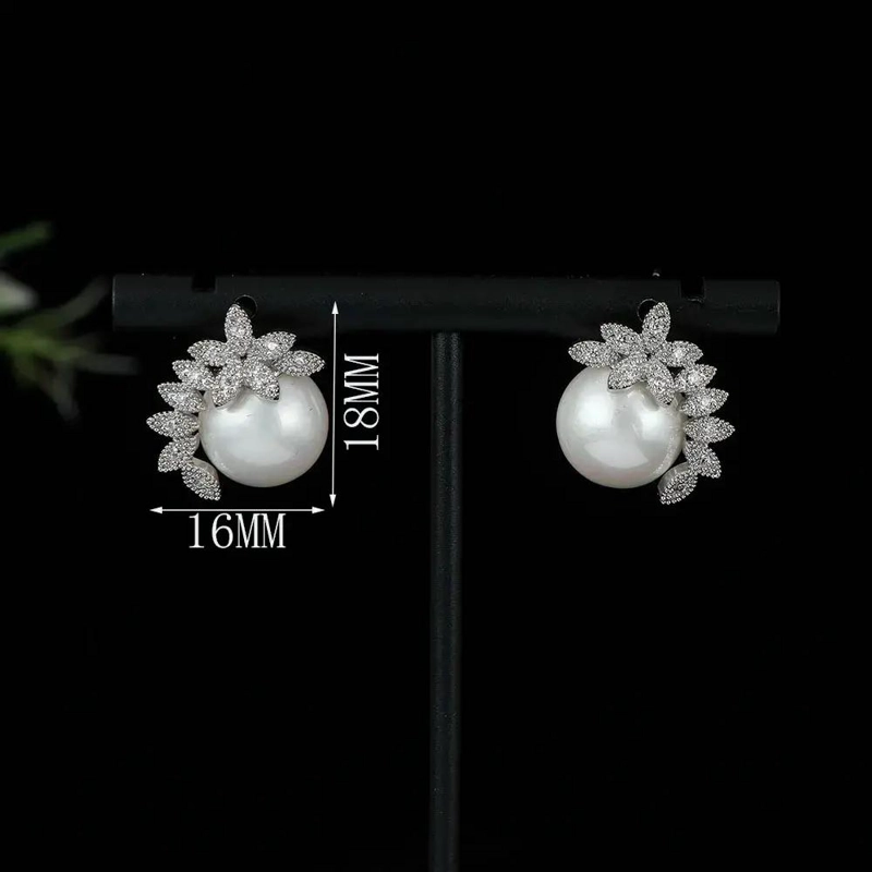 AROS ELEGANTES DE PLATA 925 CON PERLAS Y ZIRCONIA CUBICA - 7