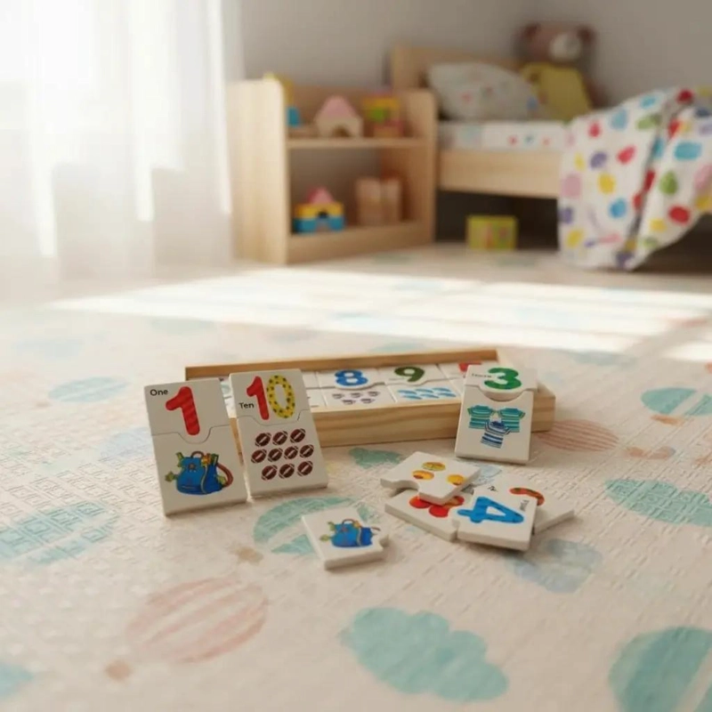 JUEGO EDUCATIVO DOMINO DE MADERA PARA APRENDIZAJE INFANTIL - 3