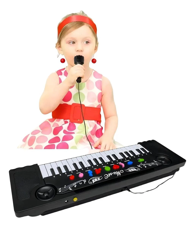 TECLADO MUSICAL INFANTIL 37 TECLAS CON MICROFONO Y USB - 4