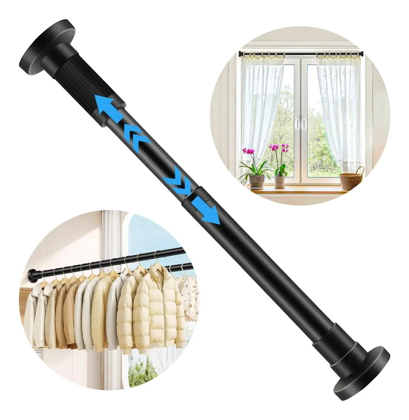 BARRA EXTENSIBLE DE ACERO INOXIDABLE PARA CORTINAS 90-160 CM - 1