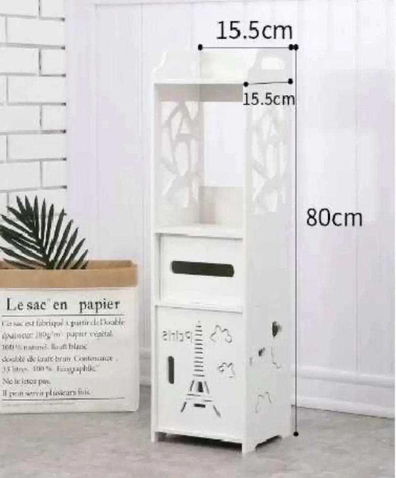 MUEBLE ORGANIZADOR BLANCO 80 CM CON PUERTA Y CAJON PARA BAÑO - 3