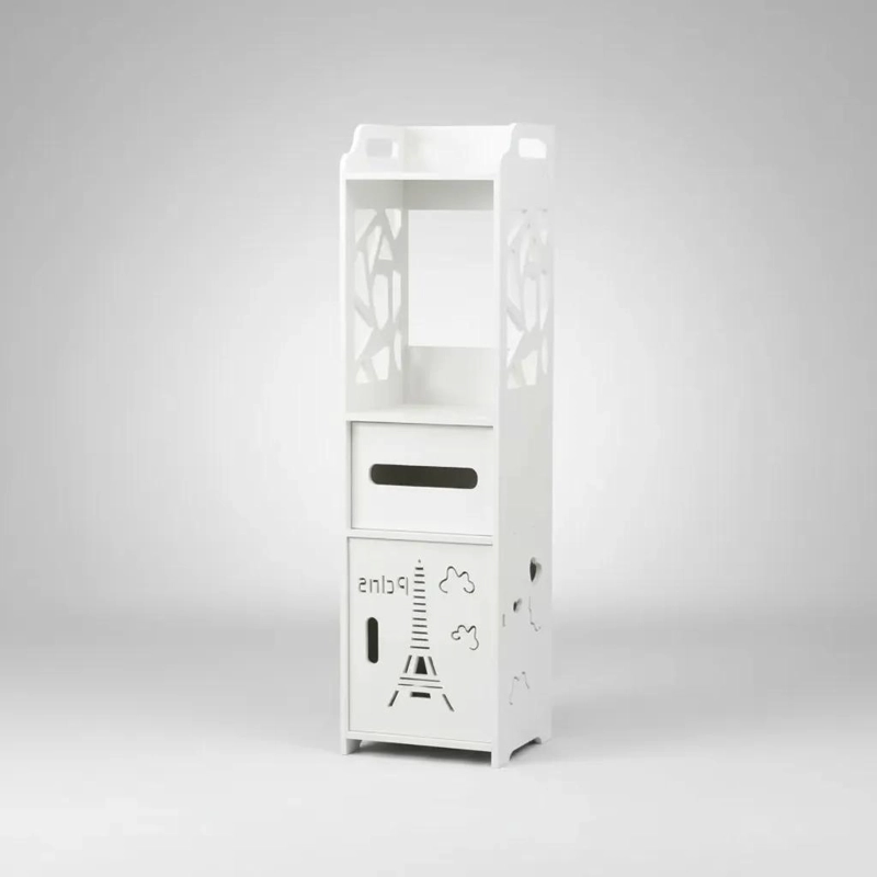 MUEBLE ORGANIZADOR BLANCO 80 CM CON PUERTA Y CAJON PARA BAÑO - 5