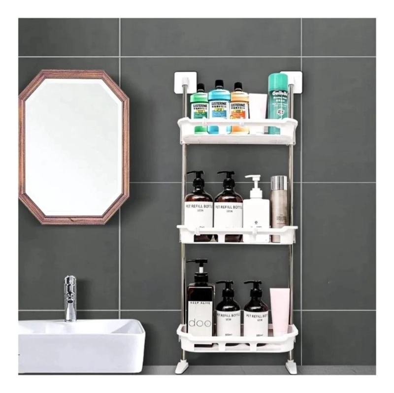 ORGANIZADOR DE BAÑO CON 3 ESTANTES PARA PRODUCTOS DE HIGIENE - 1