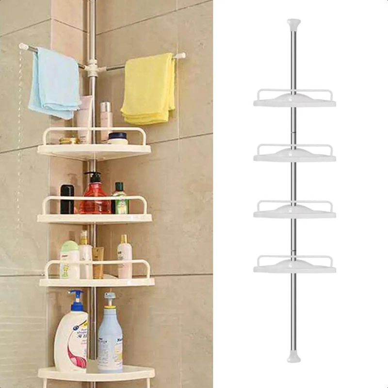 ORGANIZADOR ESQUINERO DUCHA BAÑO MULTIUSO AJUSTABLE 4 PISOS - 3