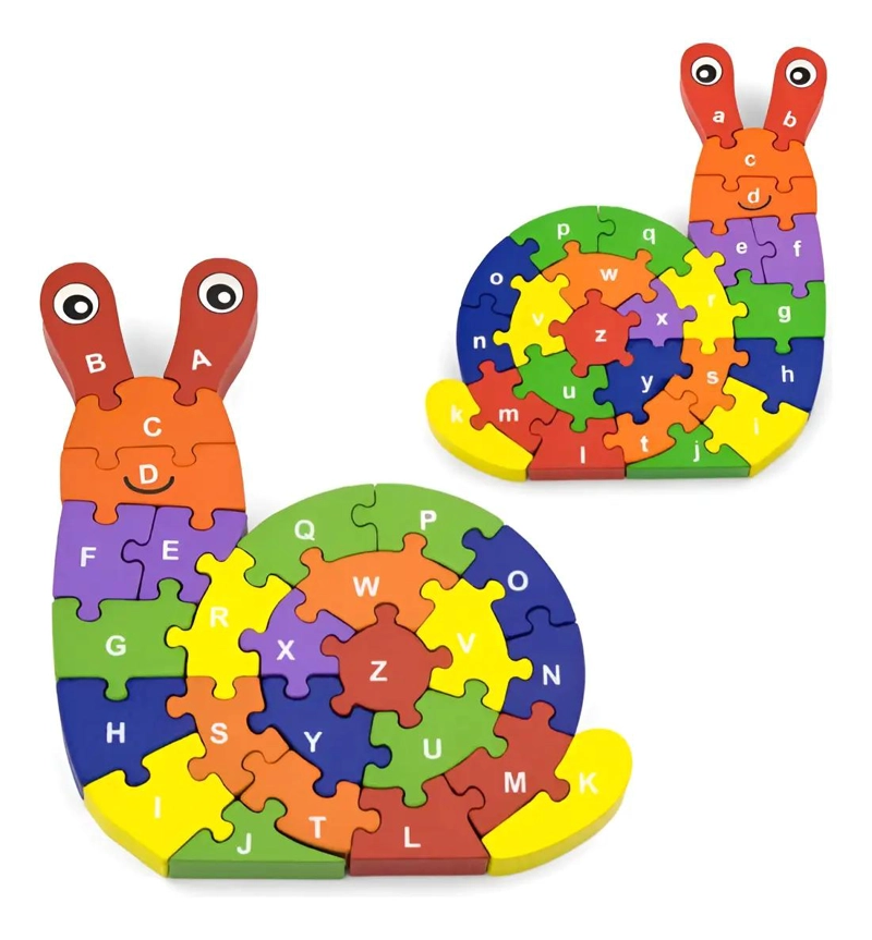 PUZZLE 3D CARACOL DE MADERA PARA NIÑOS - 1