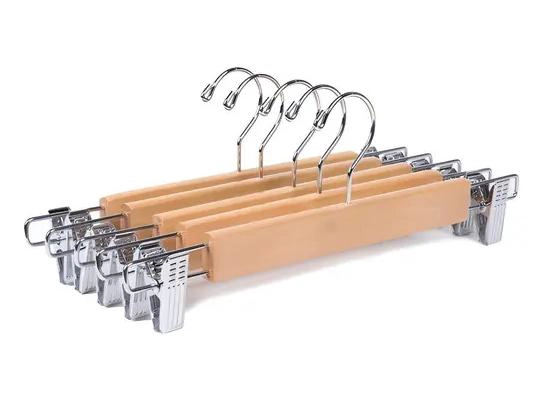 PACK DE 30 COLGADORES DE MADERA Y METAL PARA PANTALONES - 1