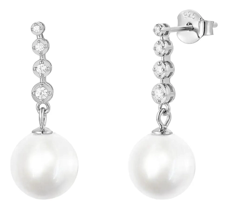 AROS COLGANTES DE PERLAS Y CIRCONES EN PLATA 925 - 3