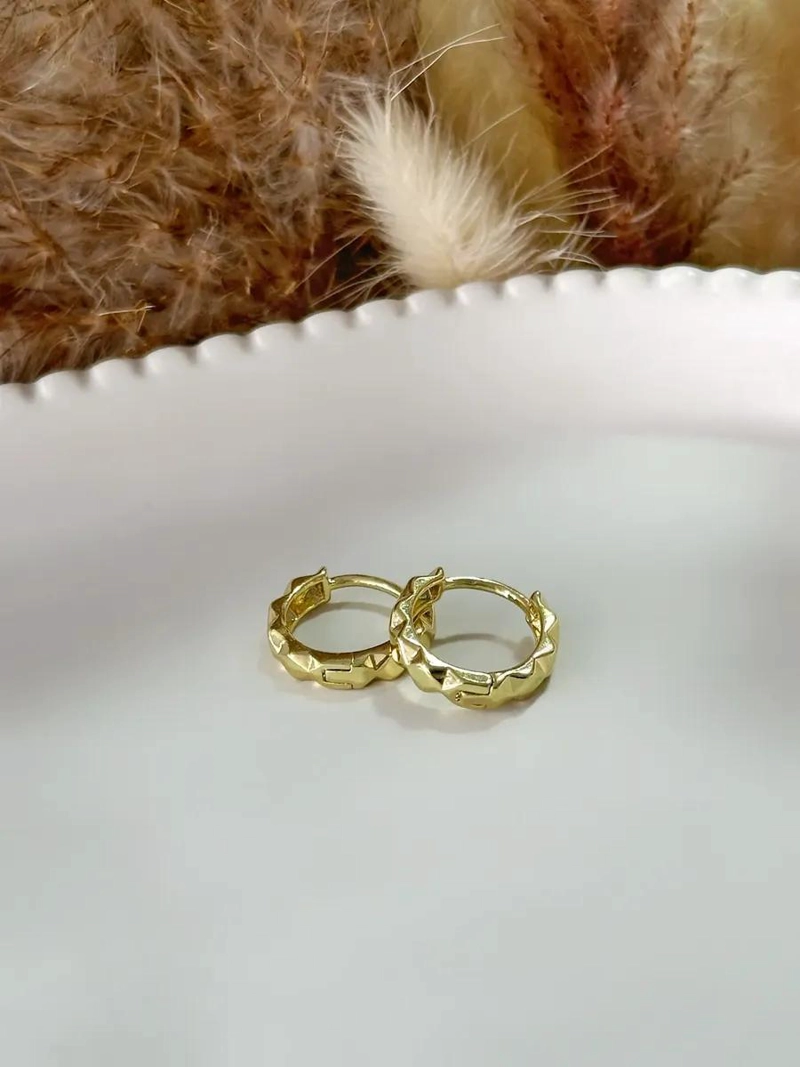 ARGOLLAS AROS ELEGANTES BAÑO ORO 18K PARA DAMA Y NIÑA - 2
