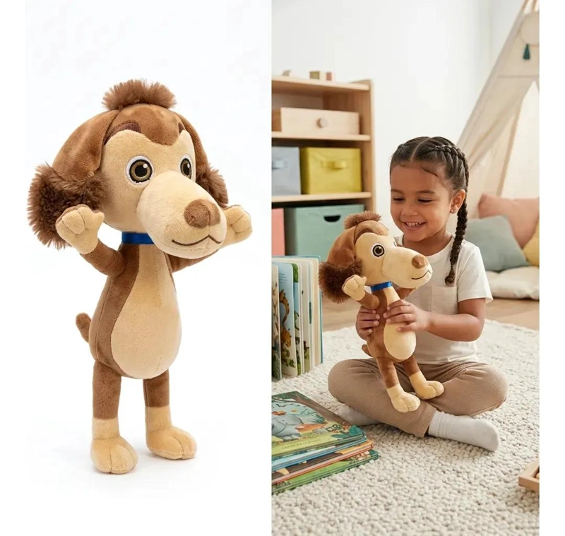 PELUCHE PERRO CHOCOLO DE 30 CM PARA NIÑOS Y ADULTOS - 2