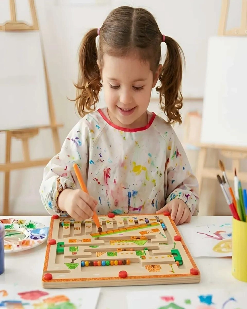 LABERINTO MAGNE TICO DIDACTICO DE MADERA PARA NIÑOS - 1