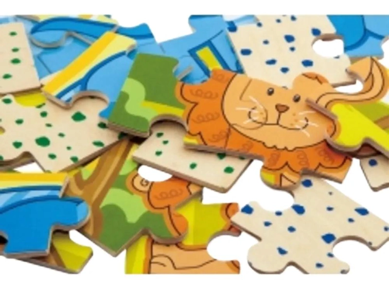 PUZZLE DE MADERA JUNGLA CON 4 ANIMALES Y 48 PIEZAS - 1