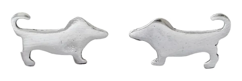 AROS EN FORMA DE PERRO COLA EN PLATA FINA 925 - 1