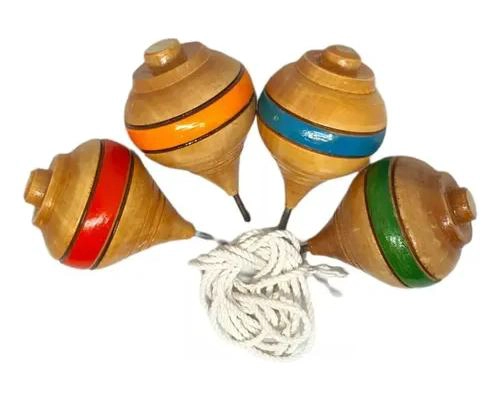 12 TROMPOS DE MADERA PARA FIESTAS PATRIAS DIVERSION ASEGURADA - 2