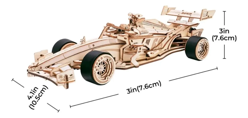 PUZZLE 3D AUTO DE CARRERAS DE MADERA PARA ARMAR - 3