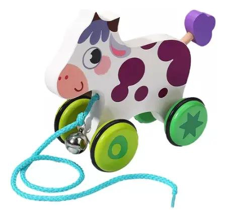 JUGUETE DE ARRASTRE DE ANIMALES DE MADERA PARA NIÑOS - 2