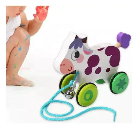 JUGUETE DE ARRASTRE DE ANIMALES DE MADERA PARA NIÑOS - 3