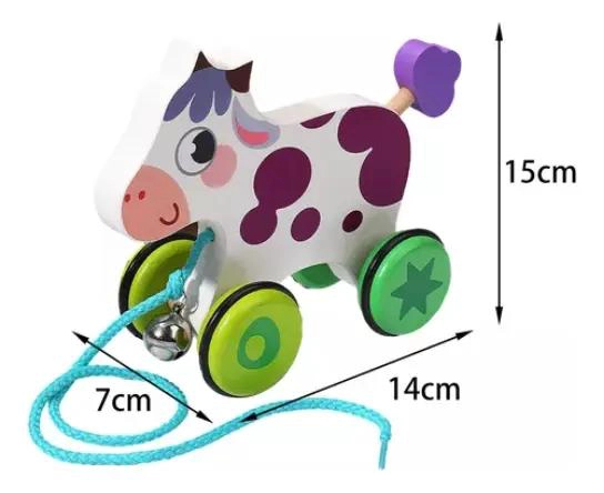 JUGUETE DE ARRASTRE DE ANIMALES DE MADERA PARA NIÑOS - 4