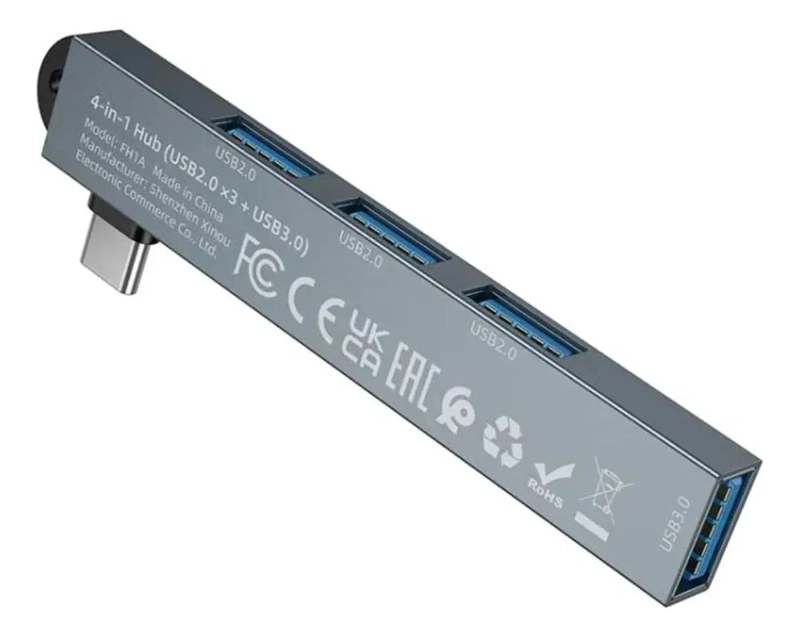 ADAPTADOR HUB 4 EN 1 TIPO C CON 4 PUERTOS USB 3.0 - 1