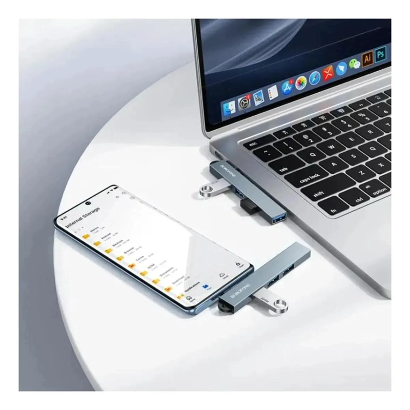 ADAPTADOR HUB 4 EN 1 TIPO C CON 4 PUERTOS USB 3.0 - 2