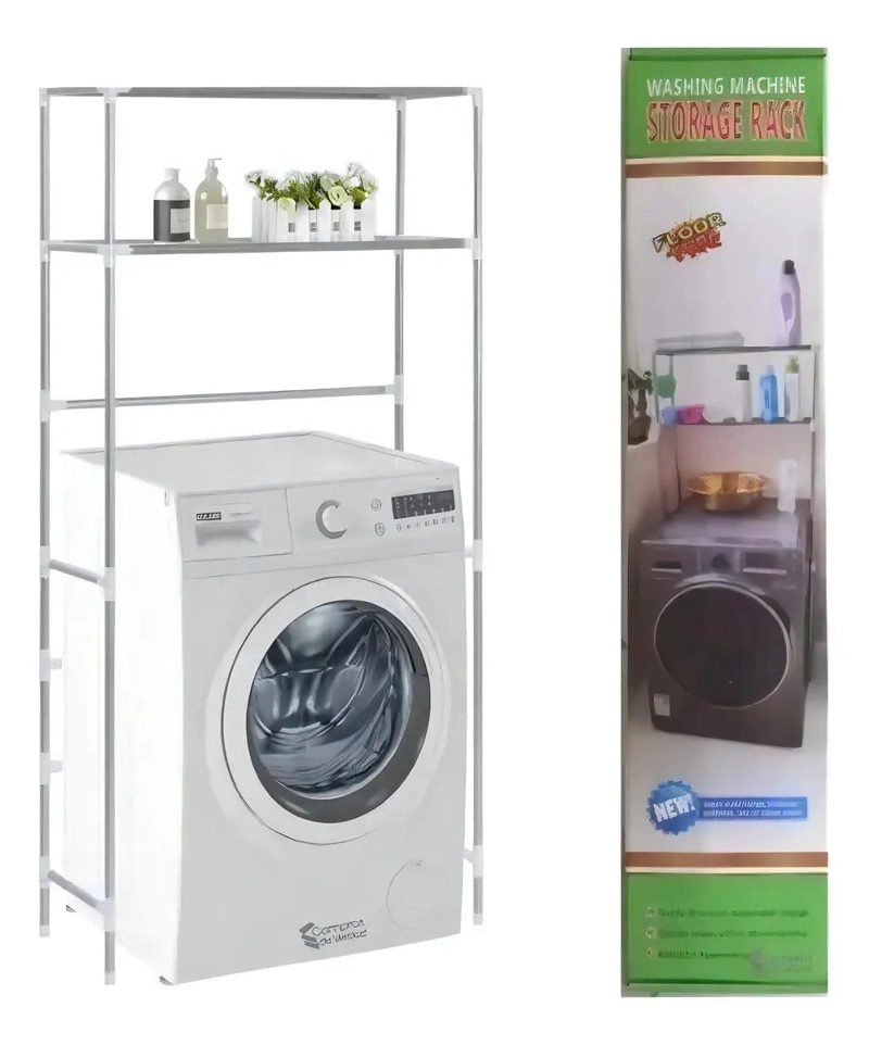ESTANTE ORGANIZADOR METALICO DE 3 NIVELES PARA BAÑO Y LAVANDERIA - 10