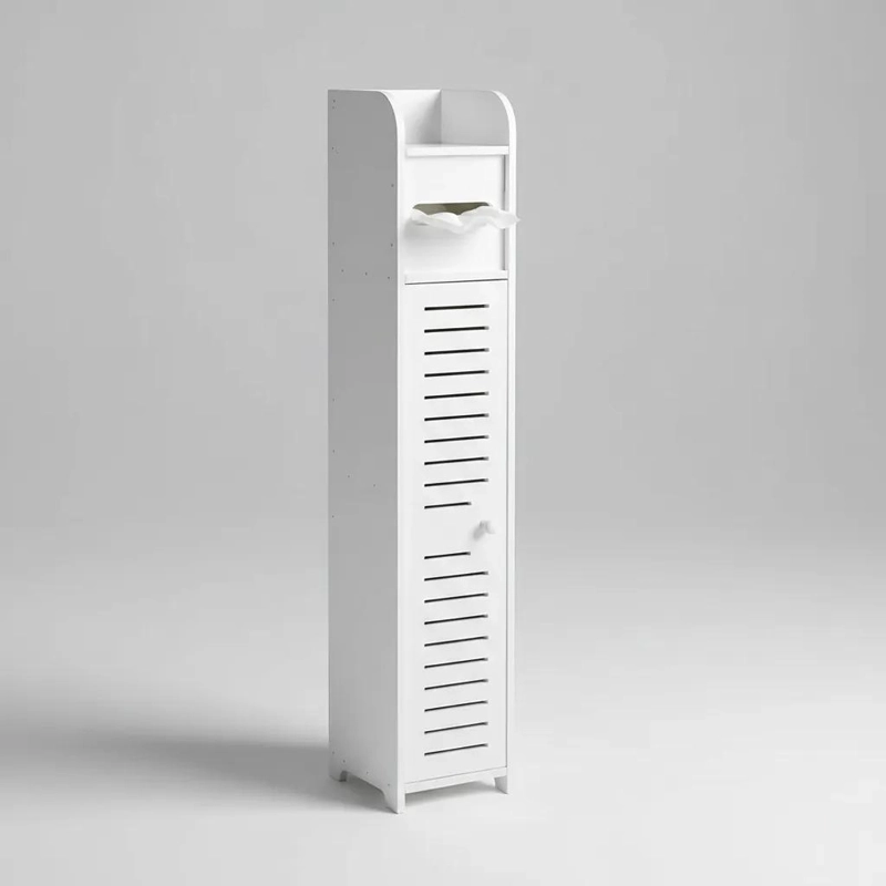 MUEBLE ORGANIZADOR ANGOSTO PARA BAÑO CON DISPENSADOR - 4