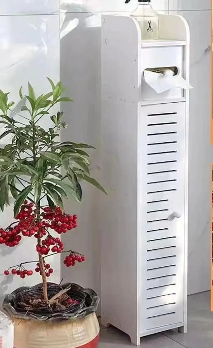 MUEBLE ORGANIZADOR ANGOSTO PARA BAÑO CON DISPENSADOR - 5