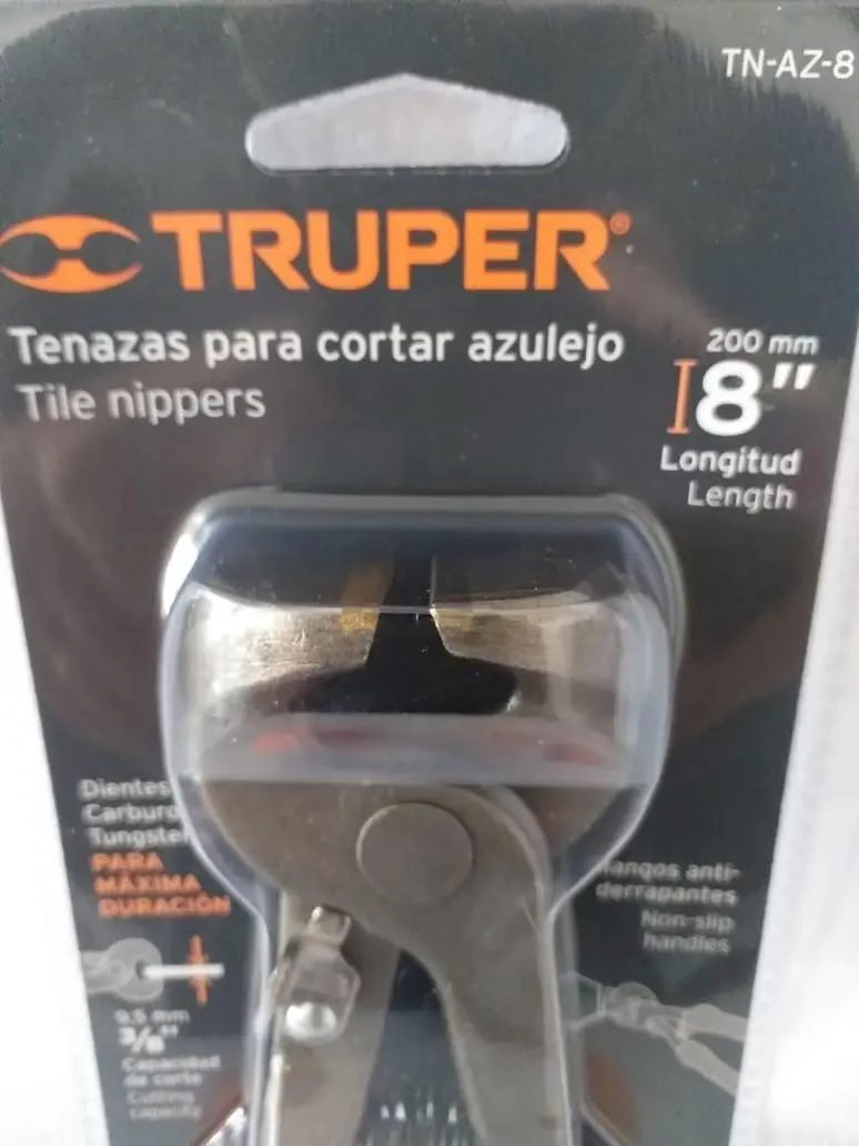 TENAZA CORTA PARA AZULEJO DE 8 PULGADAS CON MANGO ANTIDESLIZANTE - 1