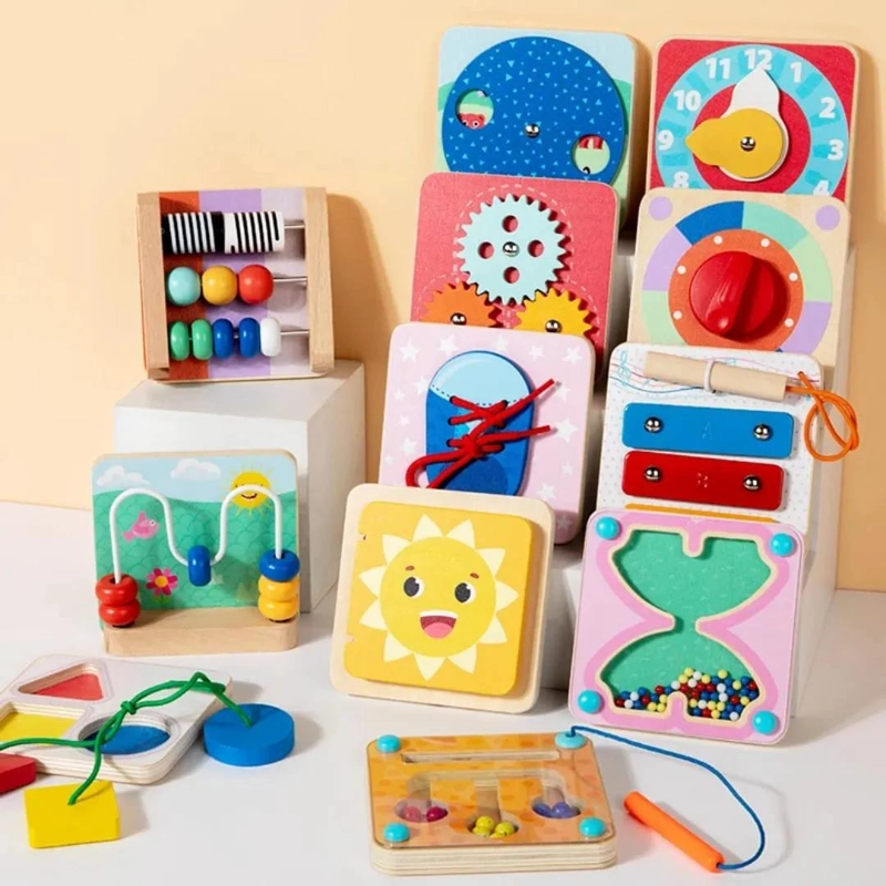 SET DE 12 TABLEROS SENSORIALES DIDACTICOS PARA APRENDIZAJE INFANTIL - 1
