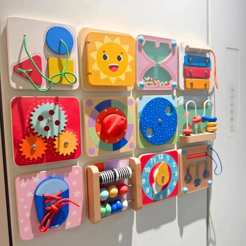 SET DE 12 TABLEROS SENSORIALES DIDACTICOS PARA APRENDIZAJE INFANTIL - 4