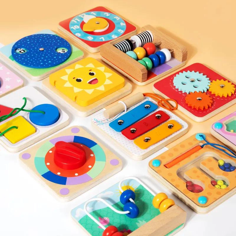 SET DE 12 TABLEROS SENSORIALES DIDACTICOS PARA APRENDIZAJE INFANTIL - 5