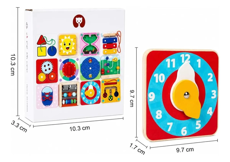 SET DE 12 TABLEROS SENSORIALES DIDACTICOS PARA APRENDIZAJE INFANTIL - 7