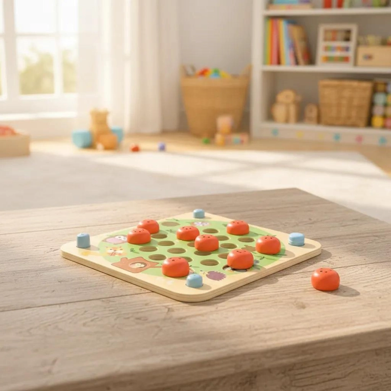 JUEGO DE MEMORIA DE MADERA CON MANZANAS PARA NIÑOS - 3