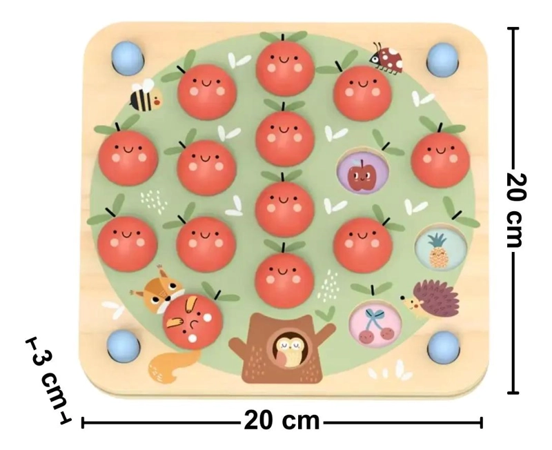 JUEGO DE MEMORIA DE MADERA CON MANZANAS PARA NIÑOS - 5