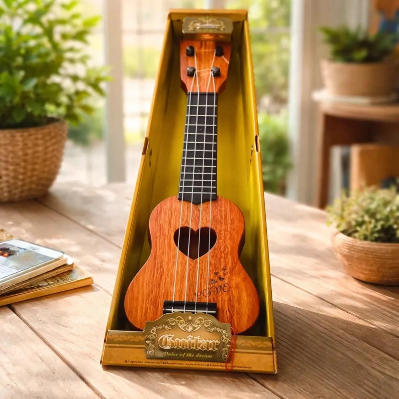 UKELELE INFANTIL DE MADERA 4 CUERDAS PARA NIÑOS - 1