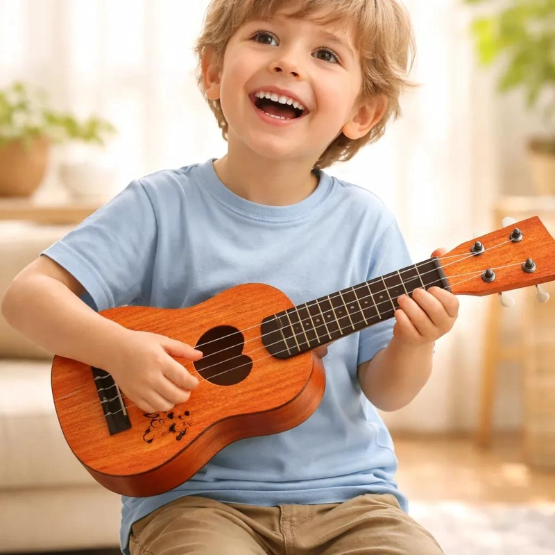 UKELELE INFANTIL DE MADERA 4 CUERDAS PARA NIÑOS - 5